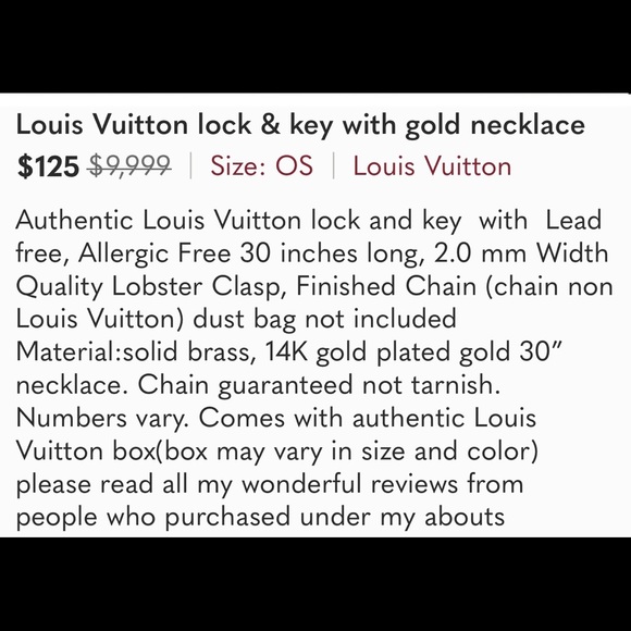 Vintage Louis Vuitton lock & key necklace - Picture 2 of 3